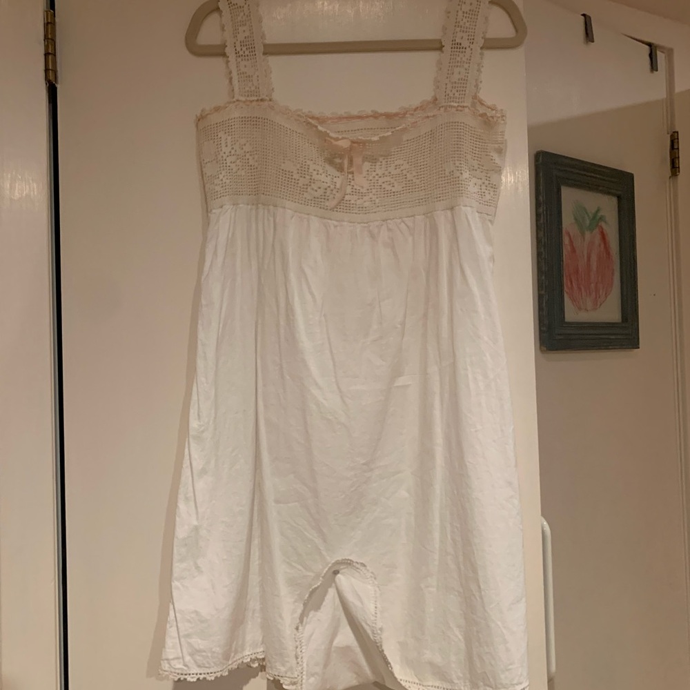 Vintage White Lace Trim Romper/dress